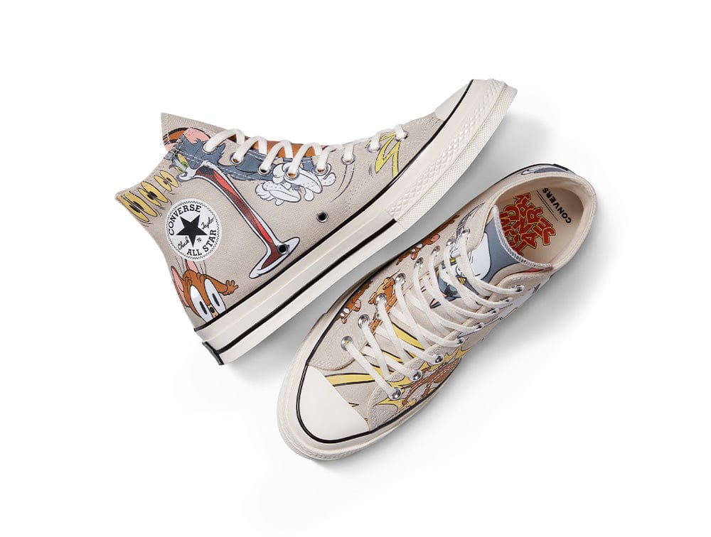 Zapatilla Converse Chuck 70 Hi Tom y Jerry Unisex Blanco